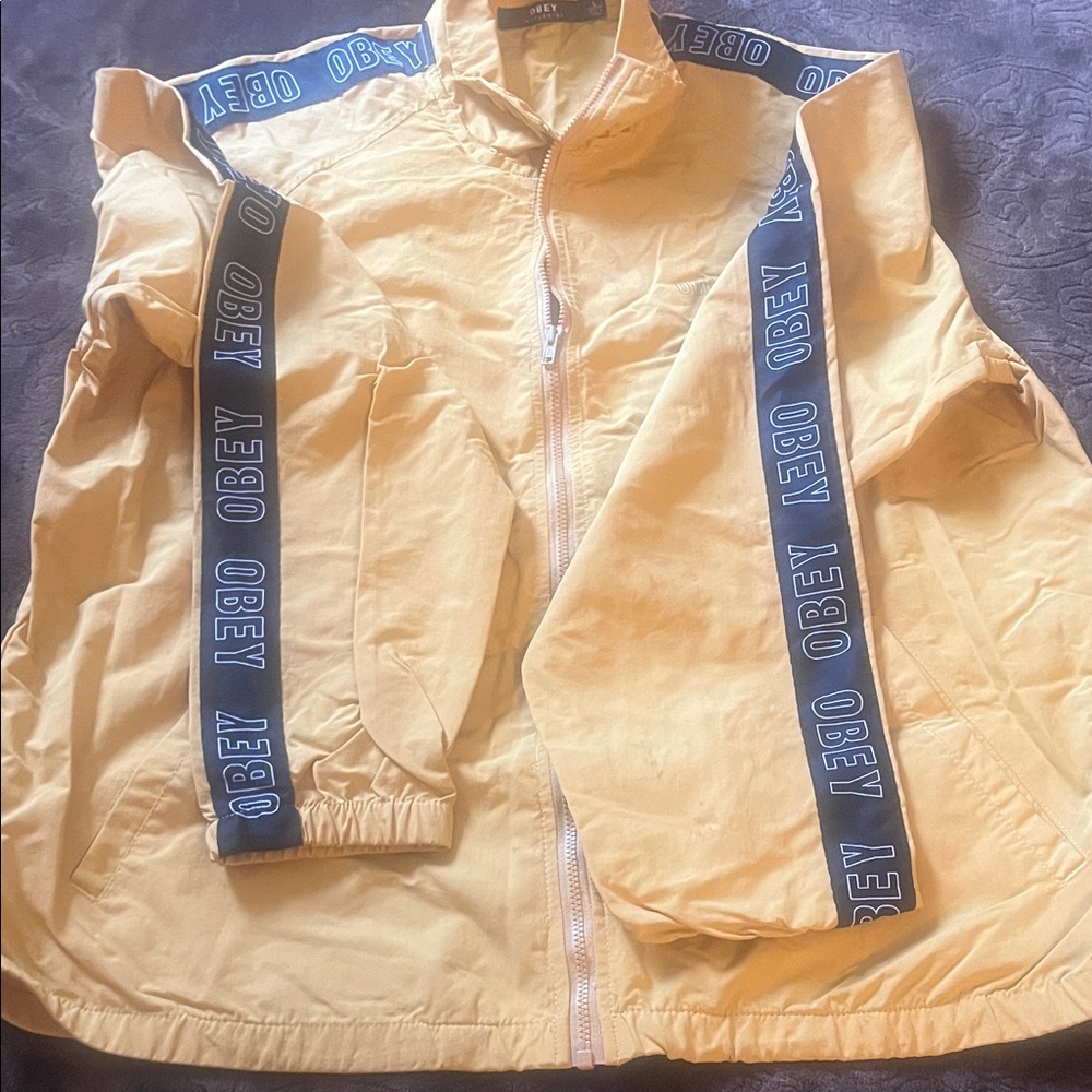 Large size, Obey Mustard Jacket with Black Details,